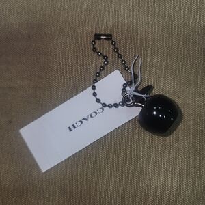 Coach New York Exclusive Black Apple Shoe Charm Wristlet Wallet Size Purse NWT